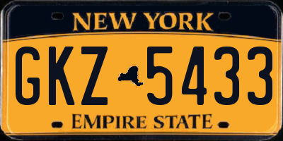 NY license plate GKZ5433