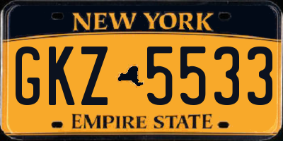 NY license plate GKZ5533