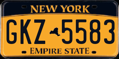 NY license plate GKZ5583