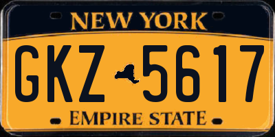 NY license plate GKZ5617
