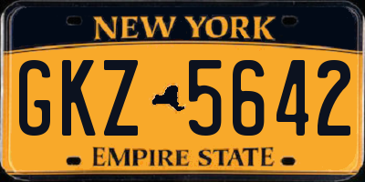NY license plate GKZ5642