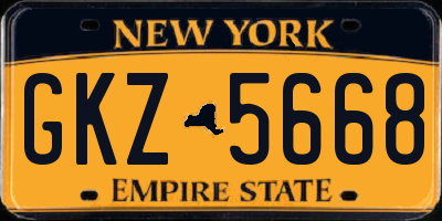 NY license plate GKZ5668