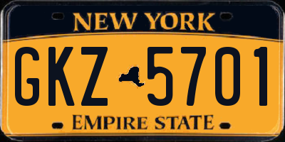 NY license plate GKZ5701