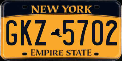 NY license plate GKZ5702