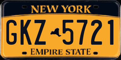 NY license plate GKZ5721