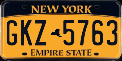 NY license plate GKZ5763