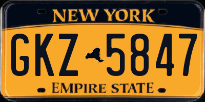NY license plate GKZ5847