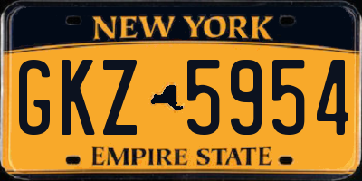 NY license plate GKZ5954