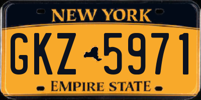 NY license plate GKZ5971