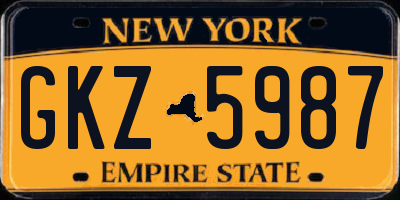 NY license plate GKZ5987