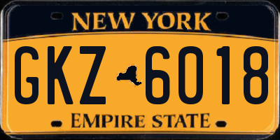 NY license plate GKZ6018