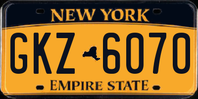 NY license plate GKZ6070