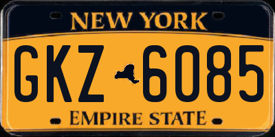NY license plate GKZ6085