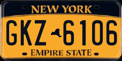 NY license plate GKZ6106