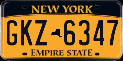NY license plate GKZ6347