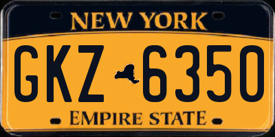 NY license plate GKZ6350