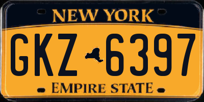 NY license plate GKZ6397