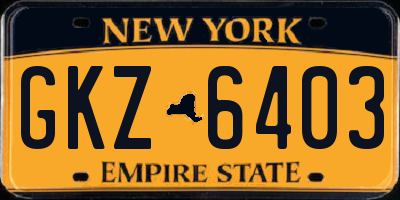 NY license plate GKZ6403