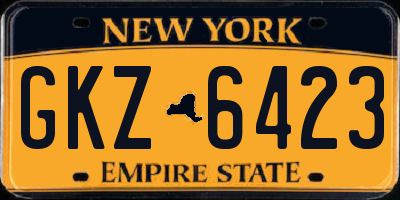 NY license plate GKZ6423