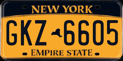 NY license plate GKZ6605