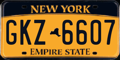 NY license plate GKZ6607