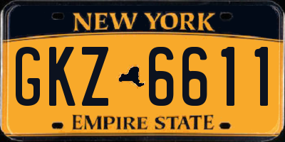 NY license plate GKZ6611