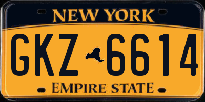 NY license plate GKZ6614