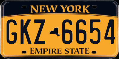 NY license plate GKZ6654