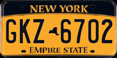 NY license plate GKZ6702
