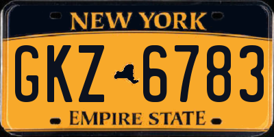 NY license plate GKZ6783