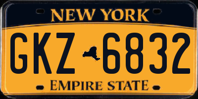NY license plate GKZ6832