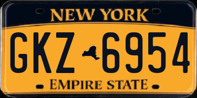 NY license plate GKZ6954