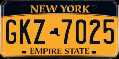 NY license plate GKZ7025