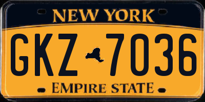 NY license plate GKZ7036