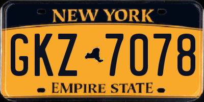 NY license plate GKZ7078