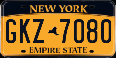 NY license plate GKZ7080