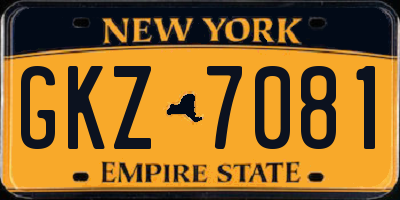 NY license plate GKZ7081