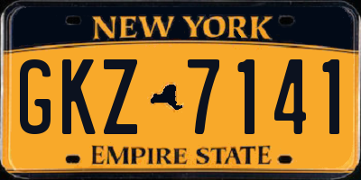NY license plate GKZ7141