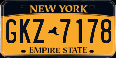 NY license plate GKZ7178