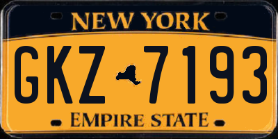 NY license plate GKZ7193