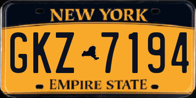 NY license plate GKZ7194