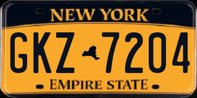 NY license plate GKZ7204