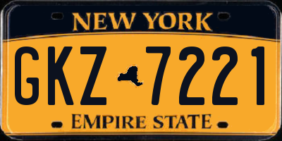 NY license plate GKZ7221
