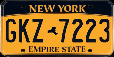 NY license plate GKZ7223