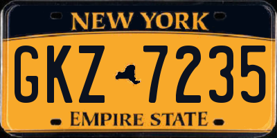 NY license plate GKZ7235