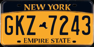 NY license plate GKZ7243