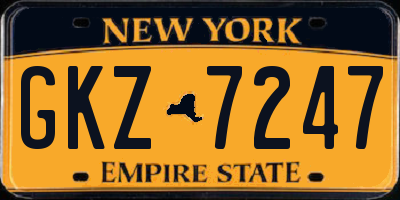 NY license plate GKZ7247