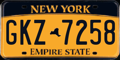 NY license plate GKZ7258