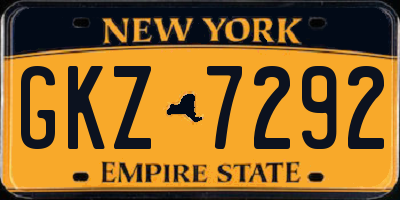 NY license plate GKZ7292