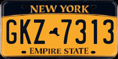 NY license plate GKZ7313